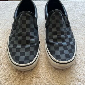 Black Checkered Vans Size 8.5